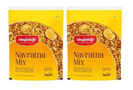 Image of Bhujialalji Navratna Mix (Combo pack of 2) 2kg | Rajasthani Namkeen | indian Spices | Indian Tea Time Fresh & Mixture | Ready to eat.