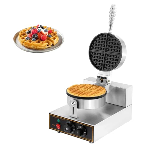 DXDRT MáQuina para Gofres Comercial, Gofrera Belga Eléctrica De 1200w, Waffle Maker Antiadherente para Panadería, Restaurante, Snack Bar O Hogar, Control De Temperatura Y Tiempo