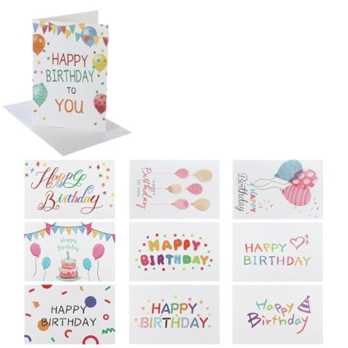 Cartes d'anniversaire avec enveloppes assortiment de cartes colorées