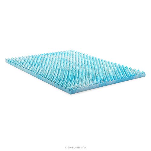 Linenspa 3 Inch Convoluted Gel Swirl Memory Foam Mattress Topper - Promotes Airflow - Relieves Pressure Points - Twin Xl #TOP4