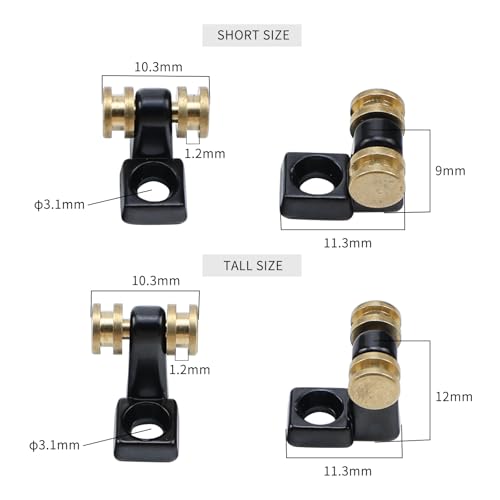 image for OVSAL Pack of 2 Brass Roller String Retainer for Electric Guitar Strin