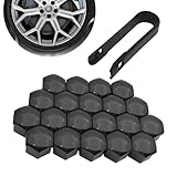 MLY 20 PCS Lug Nut Covers, 17MM Hexagonal Nut Covers with Removal Tool, Wheel Center Bolt Caps, Car Lug Nut Caps for Automotive Exterior Decorative Accessories (Black)