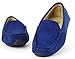 DADAWEN Toddler Little Kid Boys Girls Soft Suede Leather Slip On Penny Loafer Dress Shoes Moccasin Flat Boat Shoes Wedding Church Oxford Blue US Size 7 M Toddler