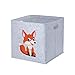 Aufbewahrungsbox Kinder Spielzeugkiste Filzkorb für Kinderzimmer, 33 x 33 x 33 cm, Ordnungsbox mit Tiermuster, Faltbox Kinder für Spielzeugaufbewahrung (Fuchs)