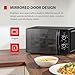 TOSHIBA Black Mirror Front Microwave 20 Liter 700W Manual Control, Compact with 5 Power Levels, Automatic Defrost, Perfect for 9'' Pizza, Clock and Timer, Easy Clean, MW2-MM20PF(MB)