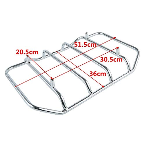 Xfmt Chrome Tour Pack Luggage Rack Trunk Top Rack Rail For Harley Touring Road King Electra Street Glide 1984-Later #TOP3