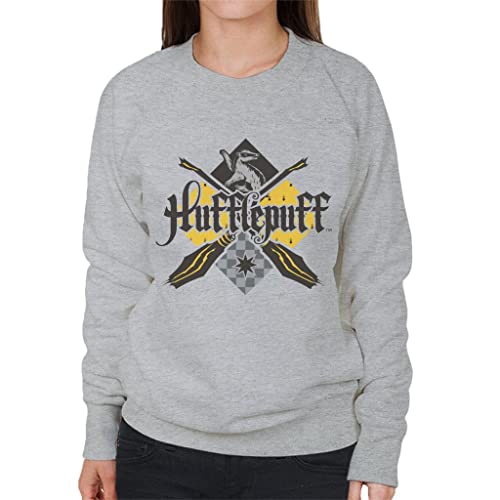 All+Every Harry Potter Hufflepuff Quidditch Crest Women's Sweatshirt Heather Grey