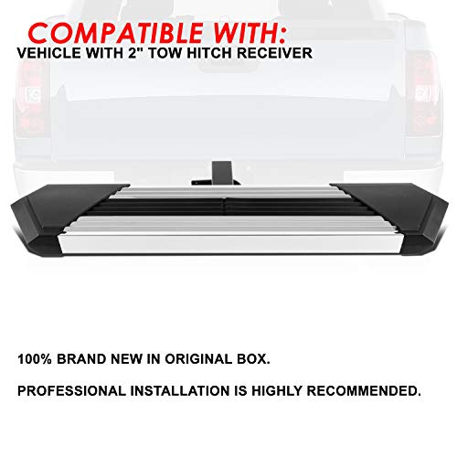 Class Iii Universal 35 Inches Rear Bumper Tow Hitch Step For 2 Inches Receiver, Stainless Steel, Chrome Polished #TOP5