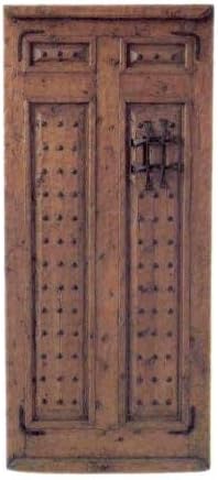 Traditional Authentic Mexican Cedar Single Door with Iron Rivets with Hinges, Handle and Jamb