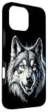 Hülle für iPhone 16 Pro Max Majestätischer grauer Wolf (Canis Lupus) Portrait-Grafik