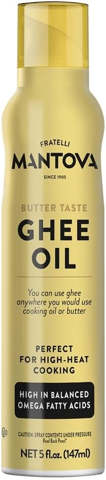 Mantova Spray High in naturally balanced omega fatty acids, with olive oil and avocado oil, 5 Fl Oz, ghee butter