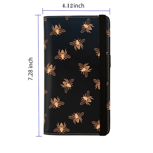 Image of checkbook cover,Checkbook Cover for Duplicate Checks,RFID Checkbook Register Cute Wallet women Men Credit Card Holder (Bee)