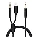 KREIDE Aux Cord for Car 2 in 1 Universal Hi-Fi Stereo Audio Cable Compatible with Phone 11 X XS Max 8 7 S Plus and Other 3.5 mm Port Devices for Speaker Headphone and Car Aux