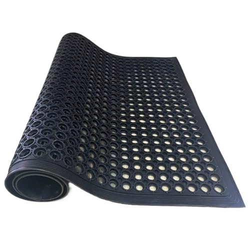 Tapis de sol creux anti-fatigue en caoutchouc 90x210 cm avec trous de drainage