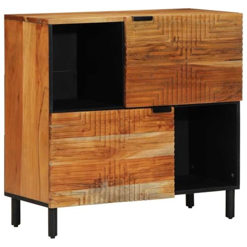 Bahut en bois de mangue massif au design rustique marron