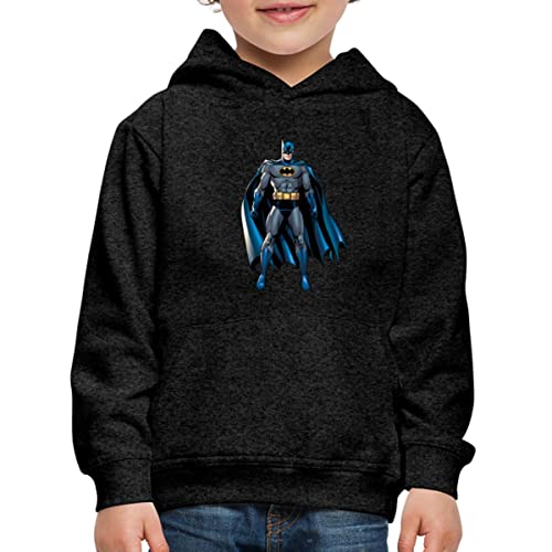 Spreadshirt® DC Comics Batman Pose Licence Officielle Pull À Capuche Premium Enfant, 9-11 Ans, Charbon Cover