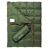 RICHHORSE Camping Down Blanket - Puffy Packable Wearable Lightweight | Water Resistant and Warm for...