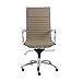 Euro Style Dirk Leatherette Adjustable Office Chair with Chromed Steel Frame and Base with Arms, High Back, Taupe