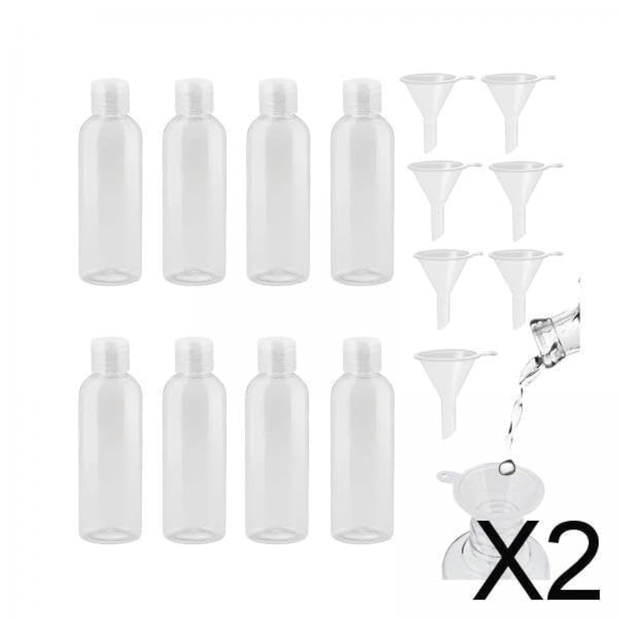 2pcs 100ml Refillable Travel Bottles for Camping