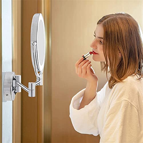 Espejo para maquillaje montado en pared con luz LED miniatura 2