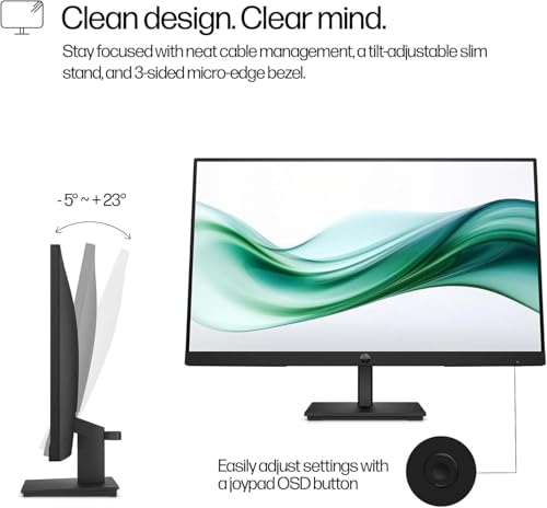Image of HP Series 3 Pro 24 inch FHD VA Monitor with 250 nits Brightness, 5ms Response Time, Anti-Glare, Flicker Free, VESA Mount (100mm), HDMI, VGA & Dockztorm USB Port Expander, Black Color (9U5C1AA#ABA) 2 Pack