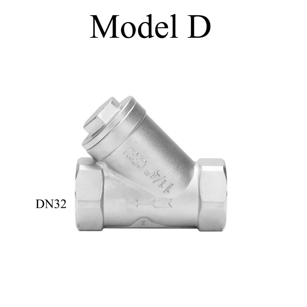 Y-Typ Sieb Pumpenfilter, 1-1/4" DN32 PT Gewinde 304 Edelstahlsieb Pumpenfilter für Wasser Öl Gas (D)
