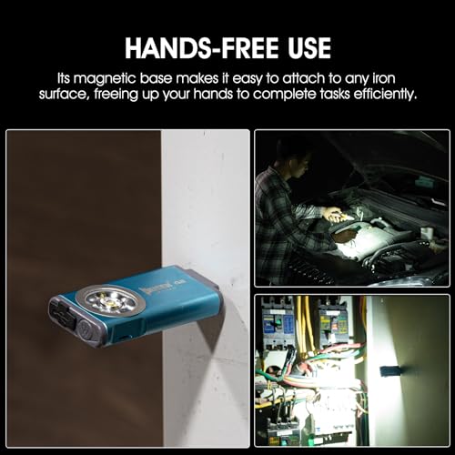 WUBEN G2 LED Mini Flashlights, 500 Lumens Small EDC Flashlight Keychain, 5 Modes Rechargable Handheld Pocket Torch with High Lumens for Camping, Outdoor, Emergency, Everyday Flashlights(Blue)