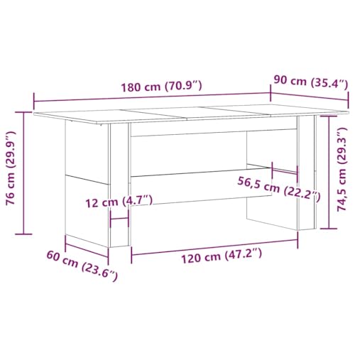 Table à manger structure stable finition bois vieilli chaleureux