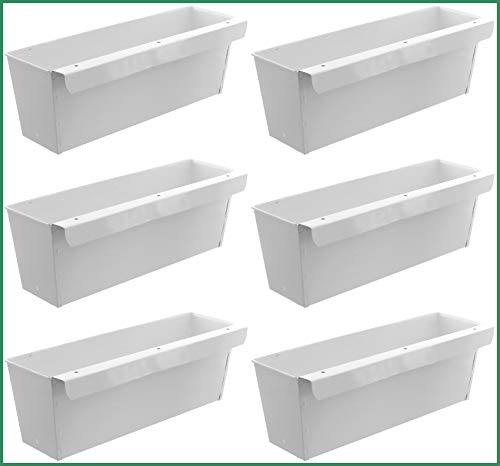 Preisvergleich Produktbild Novaliv 6X Pflanzkasten / zum einhängen / Weiß / Balkonkasten für Europlatten / 35x12 cm / Blumenkasten Palettenmöbel Pflanzgefäß Kräutertopf Blumentopf Pflanztopf Übertopf Hängetopf Hängekasten