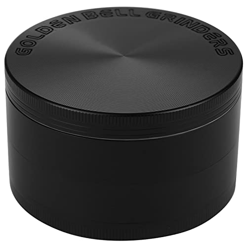 Golden Bell 3 inch Grinder 4 Layers Spice Grinder Zinc Alloy Grinder - Black