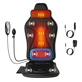 comrelax Back Massager for Chair with Heat, Massage Chair Pad with Lumbar Support & Vibration, Seat Massager for Seniors, Office Workers & Family, Fatigue & Pain Relief in Office, Home & Travel