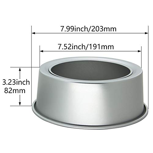 Image of Othmro Bakeware Round Cake Pan 2pcs, 8inchx3.2inch(DiaxH) with Removable Loose Bottom Nonstick & Quick Release Coating Chiffon Bakeware Aluminum alloy for Oven and Instant Pot Baking Silver