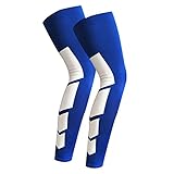 Recovery Compression Leg Sleeves (Pair) - sport Football Basketball Cycling Strech Leg Knee Long Sleeve Blue,L