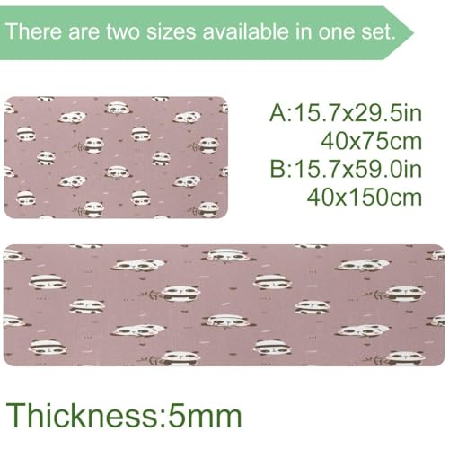 2 alfombrillas de cocina de panda graso rosa antideslizantes y lavables 4