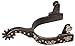 Weaver Leather Ladies' Spur with German Silver Floral Trim and Copper Dots, Buffed Brown