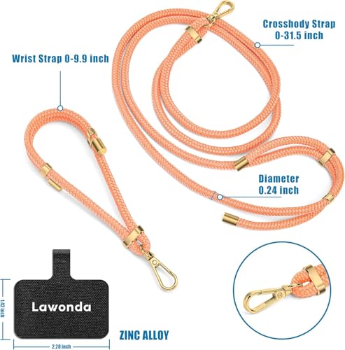 Image of 2 Pads Phone Lanyard Adjustable Crossbody Cell Phone Neck Strap | Universal Mobile Phone Wrist Lanyard,2pcs Tether Tab for Travel Essentials,Anti-Lost Charm Strap for Women Men,Mix Black&Gray