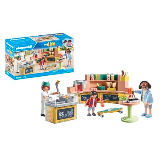 PLAYMOBIL myLife 71538 Area ristoro, deliziosi pasti e Snack al Ristorante, Inclusi Patatine, Sushi e Molto Altro Ancora, Giocattolo per Bambini dai 5 Anni in su