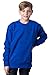 Produktbild Mivaro Kinder Sweatshirt Jungen Blau Größe: 146/152 Pullover ohne Kapuze Basic Pulli gefüttert Baumwollmischung Regular Fit Kleidung Schule Freizeit Sport Kinderpullover einfarbig warm