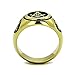 Eternal Sparkles Men's Masonic Lodge Freemason Signet Ring in Hypoallergenic Stainless Steel Ornate Statement Ring (Gold Mini, 11)