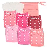 Babygoal Baby Reuseable Washable Pocket Cloth Diaper 6pcs+ 6 Inserts 6fg26