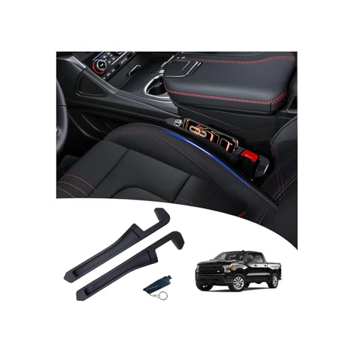 LLXGAB Half-Sized Seat Gap Filler Compatible with Chevy Silverado 1500 2500HD| Zero Obstruction to Lower Center Console Storage | Anti-Drop Organizer | Free Window Breaker Interior Accessories