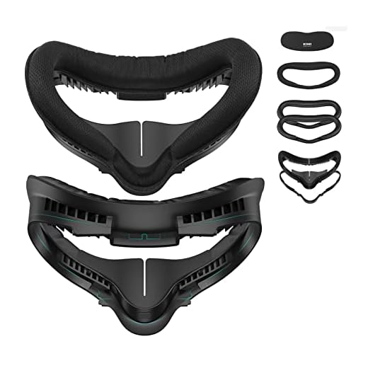 KIWI design Upgraded Face Cushion Fitness Accessories Compatible with Quest 2, with Facial Interface Leather Pad 2, Cloth Sports Pad, Glasses Spacer, and Lens Protector, Air-Circulation Design