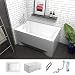 ECOLAM Petite baignoire rectangulaire acrylique Capri Polimat 100x70 cm + tablier en acrylique | pieds silicone et siphon | Set complet