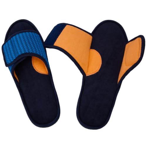 Image of Men's Adjustable House Slippers, Mesh Open Toe Breathable Indoor Slip on | Upgrade Memory Foam, Breathable Mesh Upper, Machine Washable, Moisture-Wicking Lining