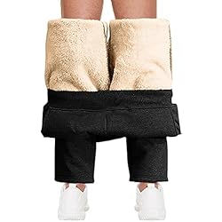Pantalones Pesca Invierno Yutdeng Pantalones Invierno para Hombre Pantalón de Forro Polar Extra Cálido Pantalones Casuales Deportivos Pants con Cremallera y Bolsillos Jogger Pantalones de Cintura Alta Grueso Cozy