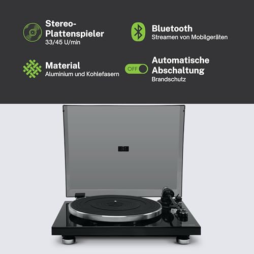MUSE Platine vinyle Bluetooth avec préampli stéréo, 2 vitesses, 33/45, AUX - Les Beatles, Paul McCartney, John Lennon, RIngo Starr, George Harrison MUSE Platine vinyle Bluetooth avec préampli stéréo, 2 vitesses, 33/45, AUX – Image 4
