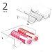 mDesign Stackable Plastic 3 Bottle Refrigerator Wine Rack - Kitchen Storage Organizer for Champagne, Wine or Water Bottles - Stacking Wine Organizer for Fridge - Ligne Collection - 2 Pack - Clear