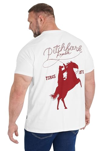 BadRhino Big & Tall 'Pitchfork' Graphic T-Shirt - Men's - Plus Size Curve White