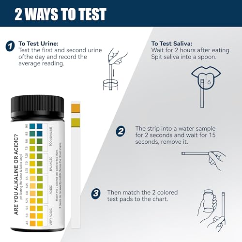 Image of Saliva and Urine pH Test Strips,100 Paper pH Strips 4.5-9.0 | for Tracking Alkaline & Acid Levels in Body, Fast, Accurate pH Testing