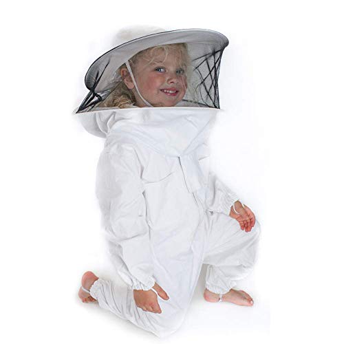 BeeCastle Children's/Kids' Beekeeping Cotton Protective Suit with Fencing Veil for Kids Round Hat (3.8FT/45.6INCH) - Thumbnail 4